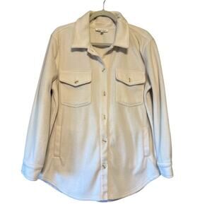 Workshop Fleece Shacket - Cream Off-White Size Large